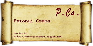 Patonyi Csaba névjegykártya